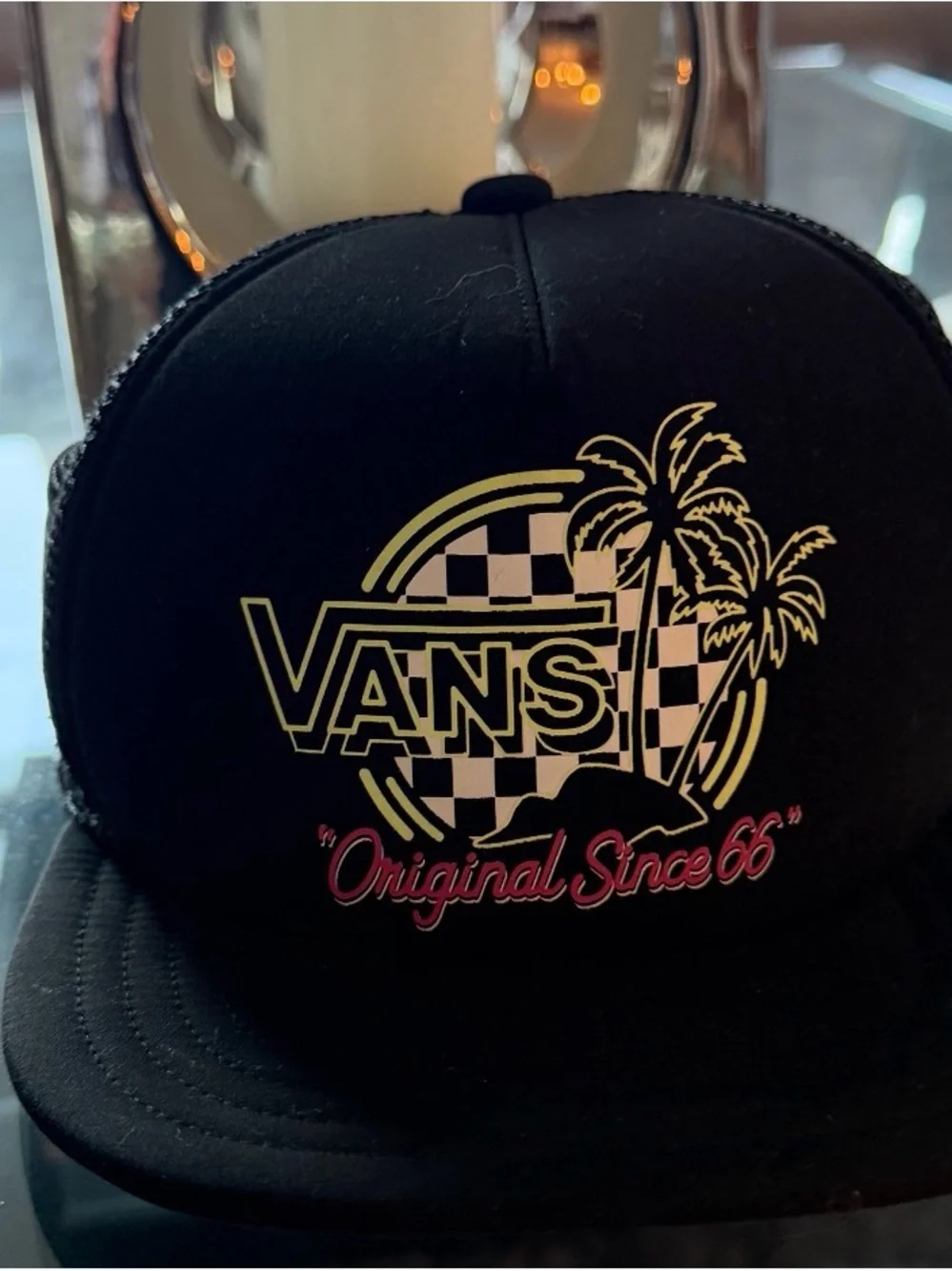 Vans Youth Dual Palm Evo Logo Trucker Hat.